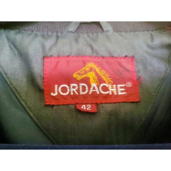 JORDACHE VINTAGE-STYLE OLIVE GREEN BOMBER JACKET SIZE 42 Classic Military Design - Picture 3 of 11